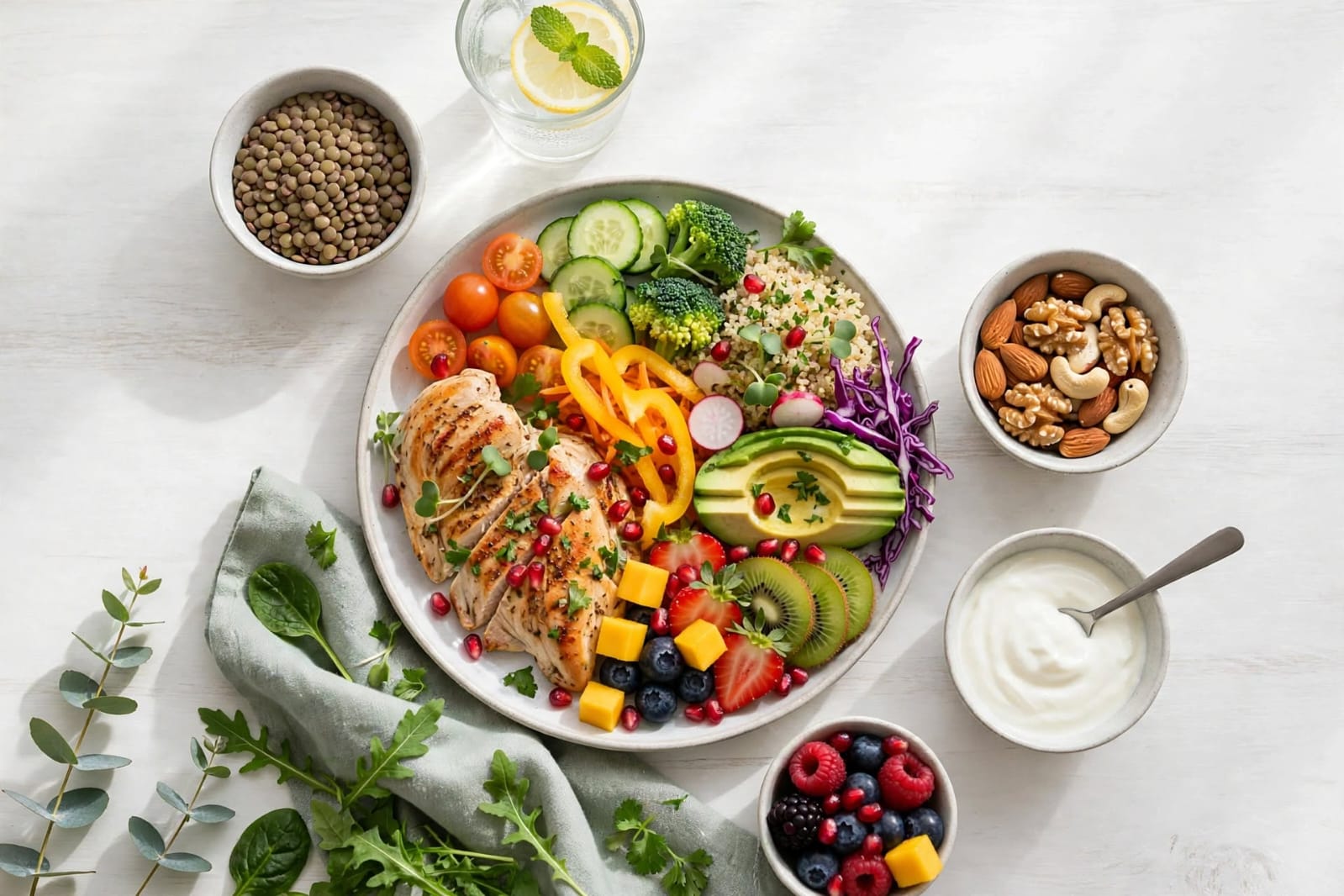 Diet and Clinical Nutrition - Dietitian planning a healthy meal chart
